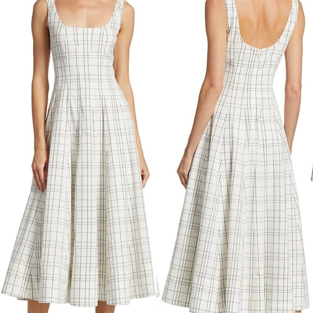 Staud Wells Plaid Dress